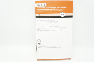 Steris 886812 Vis-U-All Self Seal Sterilization Pouch 8 x 12inch (x)- Box of 100